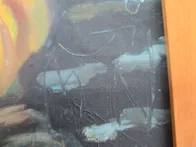 Rankomis tapytas paveikslas ant drobės su rėmu