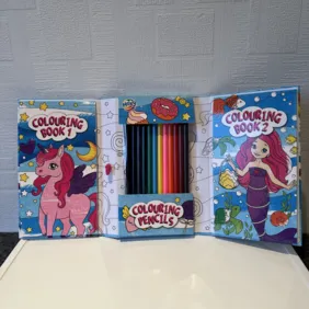 Kelioninė spalvinimo knygelė + pieštukai