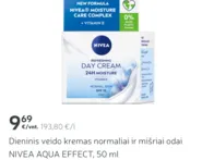 Nivea dieninis veido kremas rinkos kaina 10€