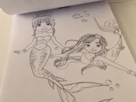 Spalvinimo knygelė su undinėlėmis ir lipdukais