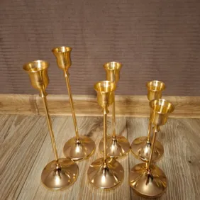 6vnt aukso spalvos žvakidžių rinkinys