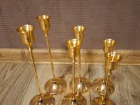 6vnt aukso spalvos žvakidžių rinkinys