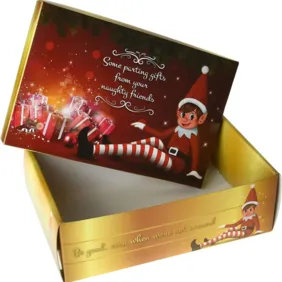 Pakavimo dėžė su elfu