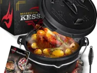  Ketaus puodas/grilio keptuvė su dangčiu