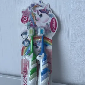 Vaikiški dantų šepetėliai su vienaragiu 2vnt