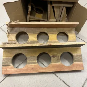 6vnt naujų medinių sieninių lentynėlių vazonams