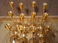 12vnt aukso spalvos žvakidės