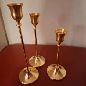 3vnt aukso spalvos žvakidžių