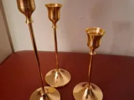 3vnt aukso spalvos žvakidžių