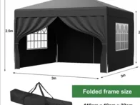 Pavėsinė su sienelėmis tamsiai mėlynas