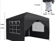 Pavėsinė 3x3m išskleidžiama