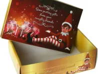 Pakavimo dėžė su elfu