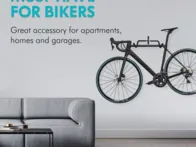 Užlenkiamas dviračio laikiklis - metalinis sienos