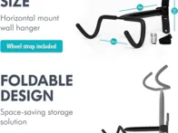 Užlenkiamas dviračio laikiklis - metalinis sienos