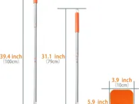 Vonios ir plytelių šveitiklis su ilga rankena 4in1