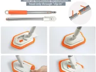 Vonios ir plytelių šveitiklis su ilga rankena 4in1