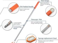 Vonios ir plytelių šveitiklis su ilga rankena 4in1
