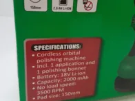 Ekscentrinis akumuliatorinis poliruoklis Hofftech