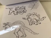 Spalvinimo knygelė su dinozaurais ir lipdukais