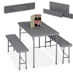 Stalas ir 2 suolai išlakstomi