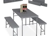 Stalas ir 2 suolai išlakstomi