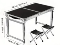 Stalo ir 4 kedžių išlankstomas komplektas