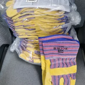 Pirštinės odinės dryžuotos 12por