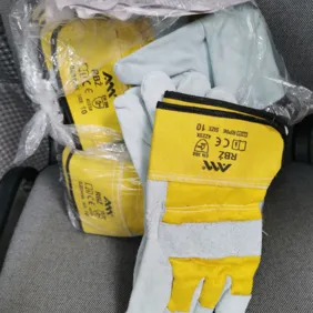 Odinės geltonos pirštinės 12por