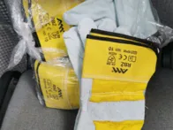 Odinės geltonos pirštinės 12por