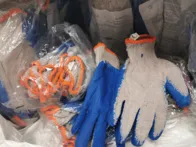 Medvilninės mėlynos pirštinės 20por