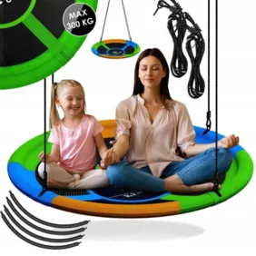 Apvalios sodo sūpynės, gandro lizdas