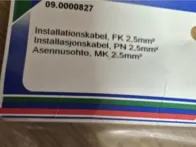 20 m laidas,  2,5  Viengyslis Elektrai