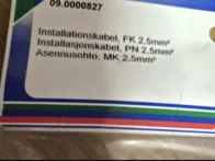 20 m laidas, 2,5 Viengyslis Elektrai