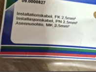 20 m laidas, 2,5 Viengyslis Elektrai
