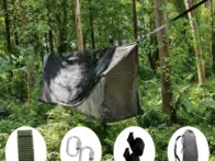 Plokščiadugnis hamakas su čiužiniu