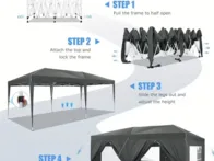 6x3m pavėsinė pop-up (balta)