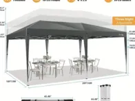 6x3m pavėsinė pop-up (balta)