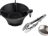Ketaus anglies krosnelė lauko piknikams, BBQ 16cm