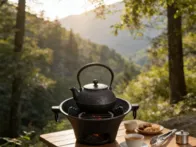 Ketaus anglies krosnelė lauko piknikams, BBQ 16cm