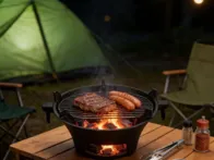 Ketaus anglies krosnelė lauko piknikams, BBQ 16cm