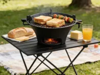 Ketaus anglies krosnelė lauko piknikams, BBQ 16cm