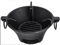 Ketaus anglies krosnelė lauko piknikams, BBQ 16cm