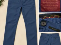 Welton Academy Slim Fit mėlynos vyriškos kelnės