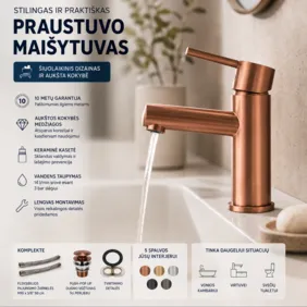 8 vnt. ADORA Rose Gold maišytuvų