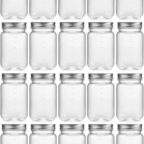 20vnt nauji 473mm plastikiniai stiklainiai maistui