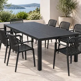 Stalas 205×103 cm 48787 + 8 kėdės „Iben“ 106811