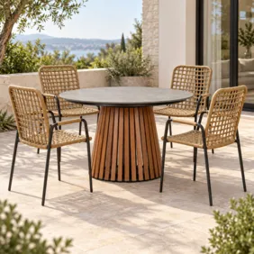 Stalas 50729 + 4 pintos kėdės 106701