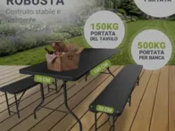 Sulankstomas stalas su suolais
