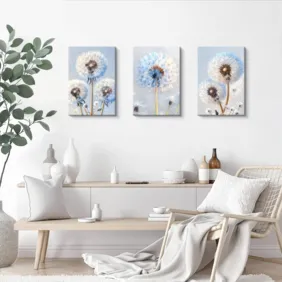 3 dalių drobių rinkinys 30x40cmx3 - pienių pūkas
