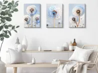 3 dalių drobių rinkinys 30x40cmx3 - pienių pūkas